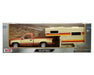 1992 Chevrolet 454 SS Pickup Brown Metallic Yellow - American Classics Truck Camper - Motormax 1-24 - 73203-75330