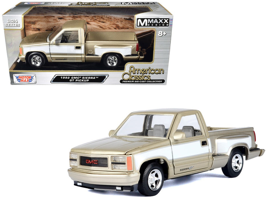 1992 GMC Sierra GT Gold & White - American Classics - Motormax 1-24 - 73204AC-GLDWH