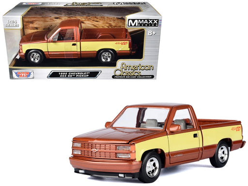 1992 Chevrolet 454 SS Pickup Copper Metallic & Beige - American Classics - Motormax 1-24 - 73203 AC-BEI