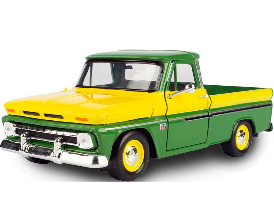 1966 Chevrolet C10 Fleetside Pickup Green/Yellow - Timeless Legends - Motormax 1-24 - 73355AC-YLGRN