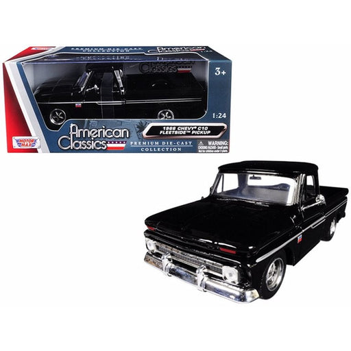 1966 Chevrolet C10 Fleetside Pickup Black - Timeless Legends - Motormax 1-24 - 73355AC-BK