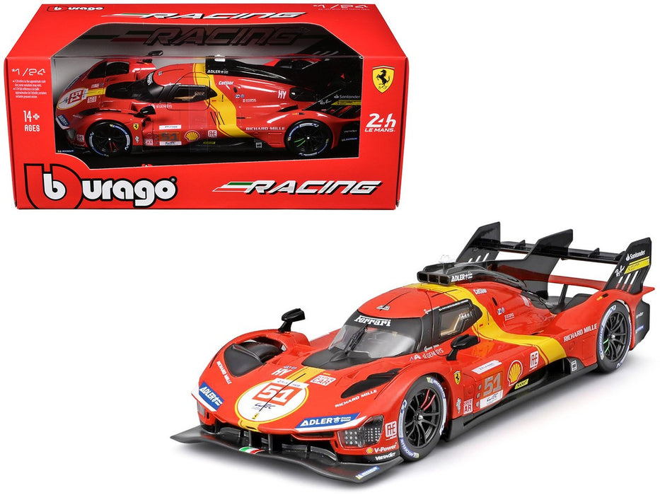 Ferrari 499P LMH No.51 2023 24H Le Mans Champion - Ferrari Racing - Bburago 1/24 - 18-26309 - Passion Diecast 