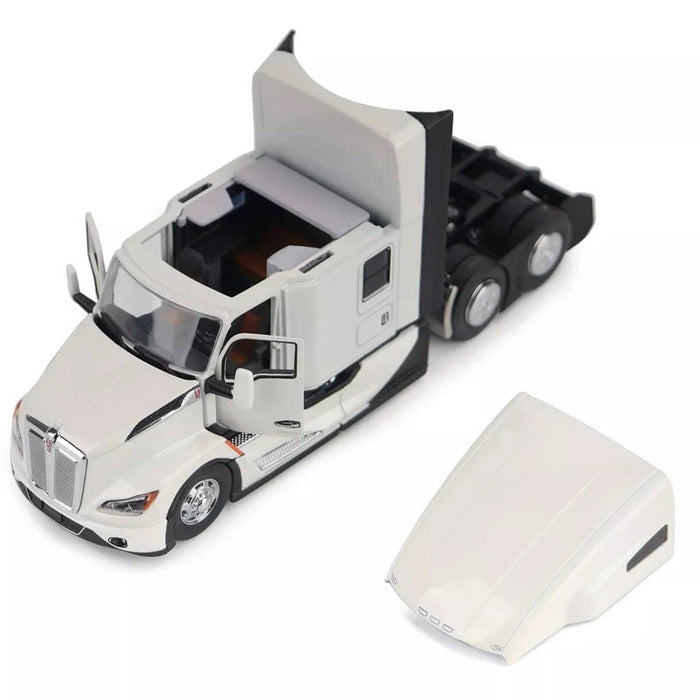 Kenworth T680 76in High-Roof Sleeper Cab Tandem Tractor- Metallic White - Cab Only  -  Diecast Master  1/50 -  71119