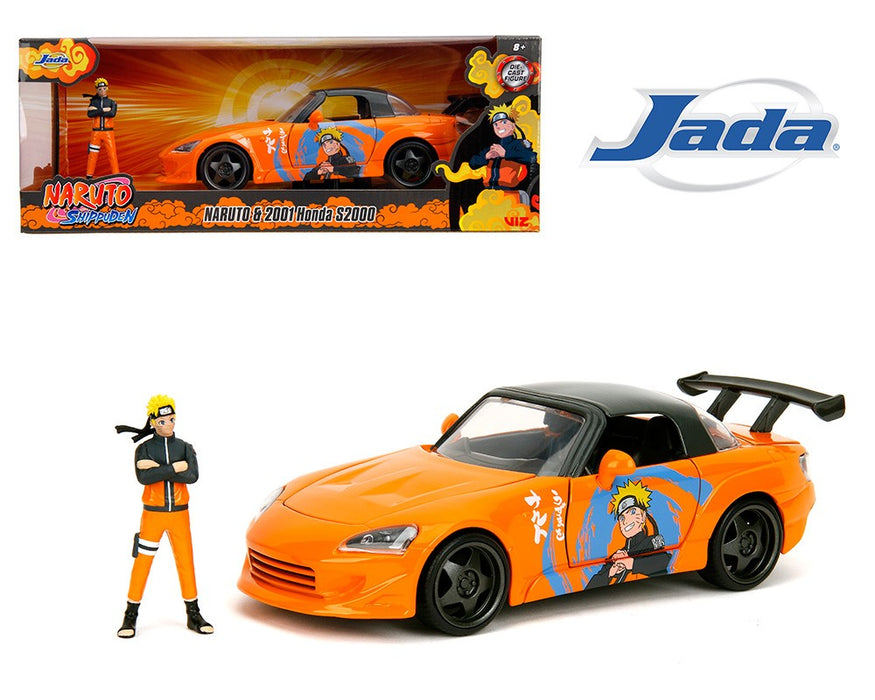 2001 Honda S2000 with Naruto Figure - Naruto Shippuden - Hollywood Rides - Jada - 1/24 - 35351 - Passion Diecast 
