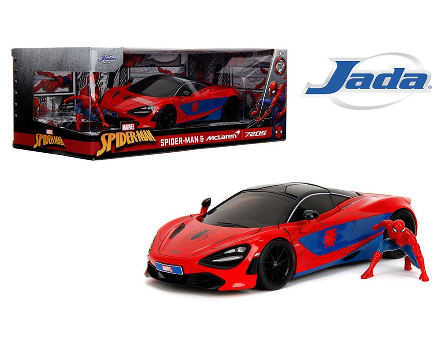 (Preorder) McLaren 720S and Spider-Man Figure - Marvel Spider-Man - Hollywood Rides - Jada - 1/24 - 35764