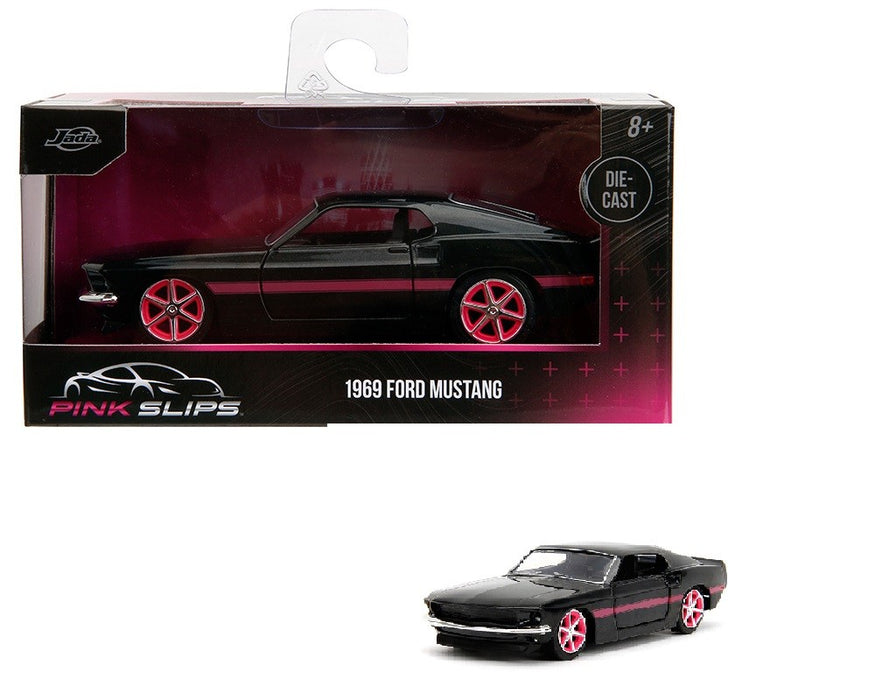 1969 Ford Mustang - Matte Black with Pink Stripe - Pink Slips - Jada 1/32 - 34853 -  Passion Diecast