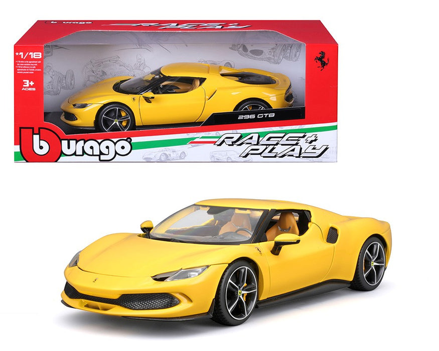 Ferrari 296 GTB Yellow - Ferrari Race & Play - Bburago 1/18 - 18-16018 YL Passion Diecast 