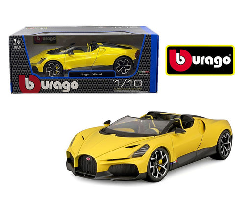 Bugatti Mistral - Yellow - Bburago 1/18 - 18-11051 YL Passion Diecast 