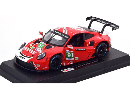Porsche 911 RSR LM 2020 Red and White Two-tone Race Series - Bburago 1/24 - 18-28016 - Passion Diecast 
