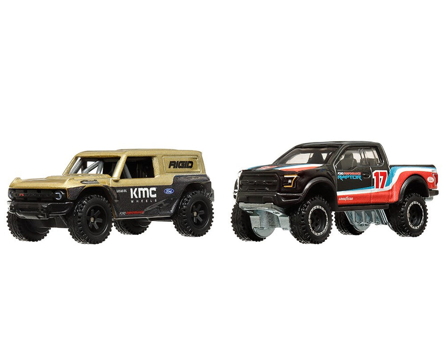 Car Culture 2 Pack Ford Bronco R & Ford F-150 Raptor - Hot Wheels 1:64 - HRR77-956M - Passion Diecast