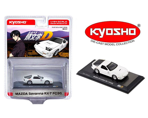 Initial D Mazda Savanna RX-7 FC3S - White - Kyosho - 1:64 - 07057A3B - Passion Diecast 