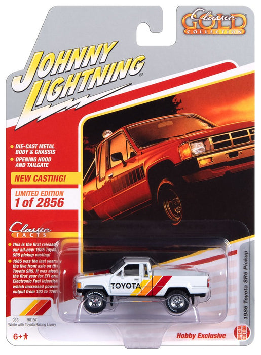 1985 Toyota SR5 Pickup Gloss White / Graphic - Johnny Lightning 1/64 - JLSP367 Passion Diecast