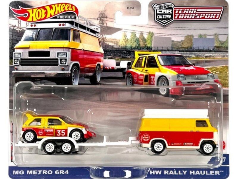 (Web Only) Hot Wheels Premium Car Culture Team Transport - MG Metro 6R4 + HW Rally Hauler   - Hot Wheels 1:64 - HCR29