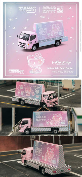 Mitsubishi Fuso Canter Billboard Truck - Pink - Tarmac Works - 1/64 - T64T-TL002-HK