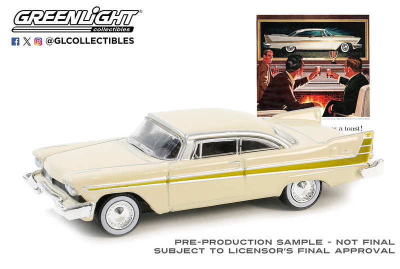 (Preorder) 1957 Plymouth Fury - Vintage Ad Cars Series 10 - 1/64 Greenlight - 39140 B