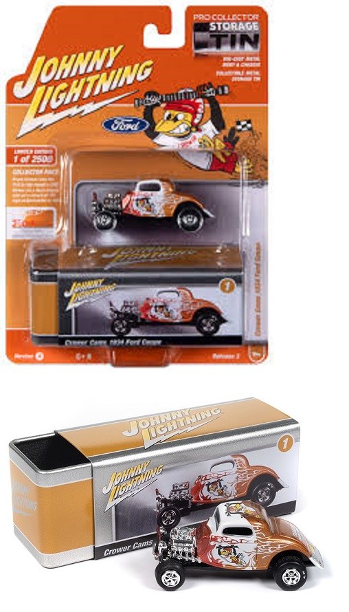 1934 Ford Coupe Crower Cams in Gold, White and Red - Johnny Lightning 1/64 - JLCT013 BA
