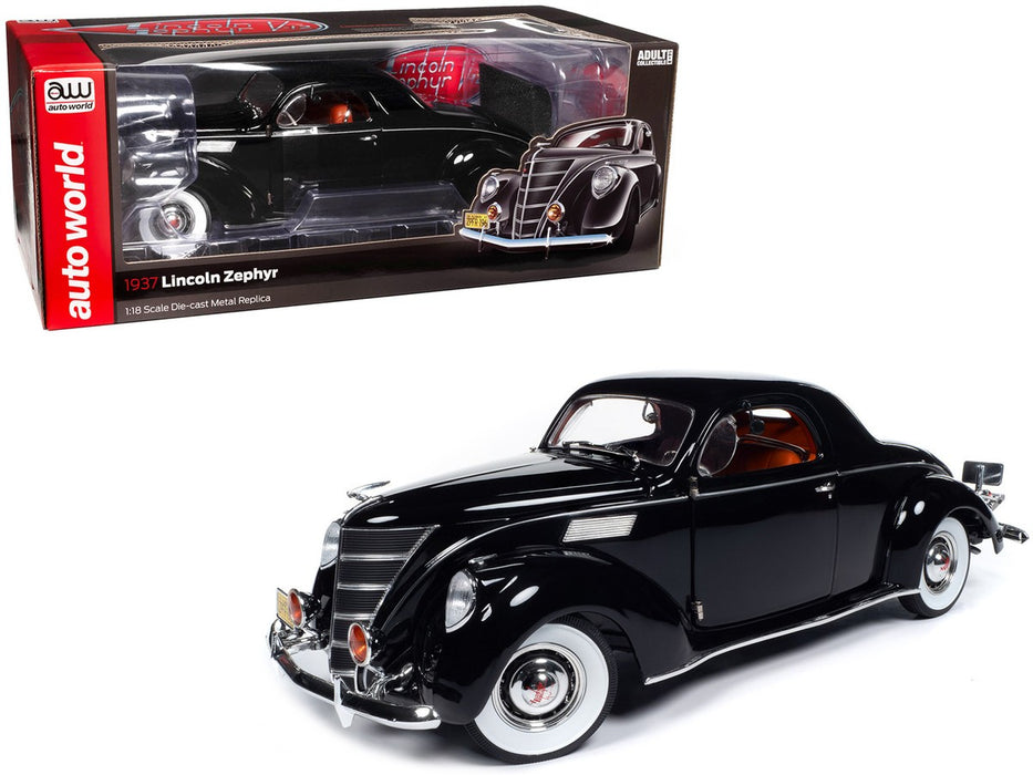 1937 Lincoln Zephyr GLOSS BLACK - Auto World - 1/18 - AW325 Passion Diecast