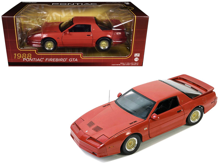 1988 Pontiac Firebird Trans Am GTA in Flame Red with Medium Dark Gray Interior - Greenlight 1/18 - 13688