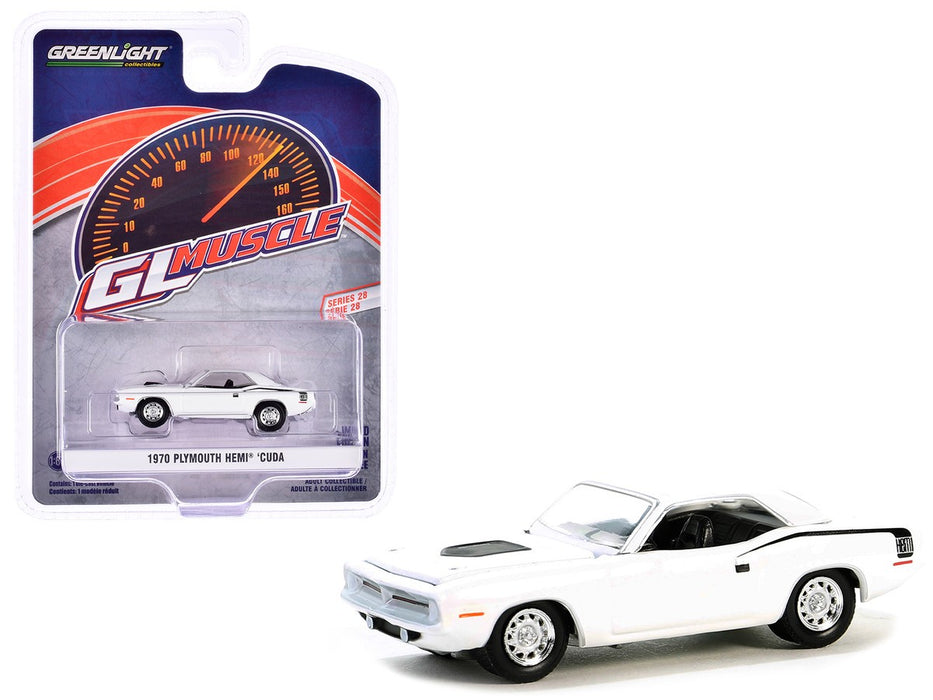 1970 Plymouth Hemi Cuda in Apline White - GL Muscle Series 28 - 1/64 Greenlight - 13350 B