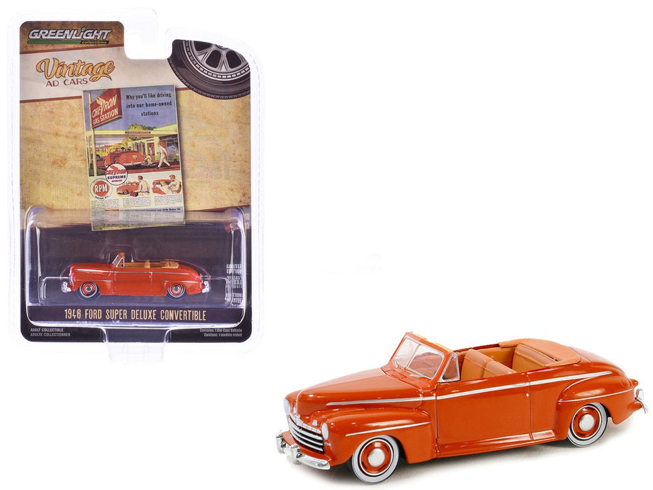 Chevron Supreme - 1946 Ford Super Deluxe Convertible - Vintage Ad Cars Series 10 - 1/64 Greenlight - 39140 A