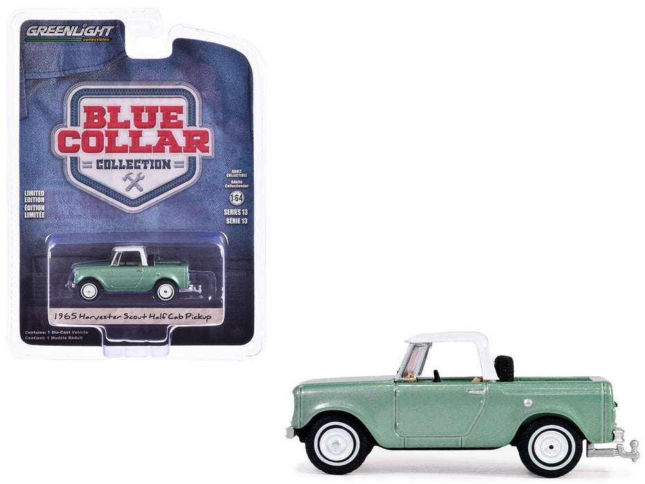 1965 Harvester Scout Half Cab Pickup - Blue Collar Collection Series 13 - 1/64 Greenlight - 35280 A