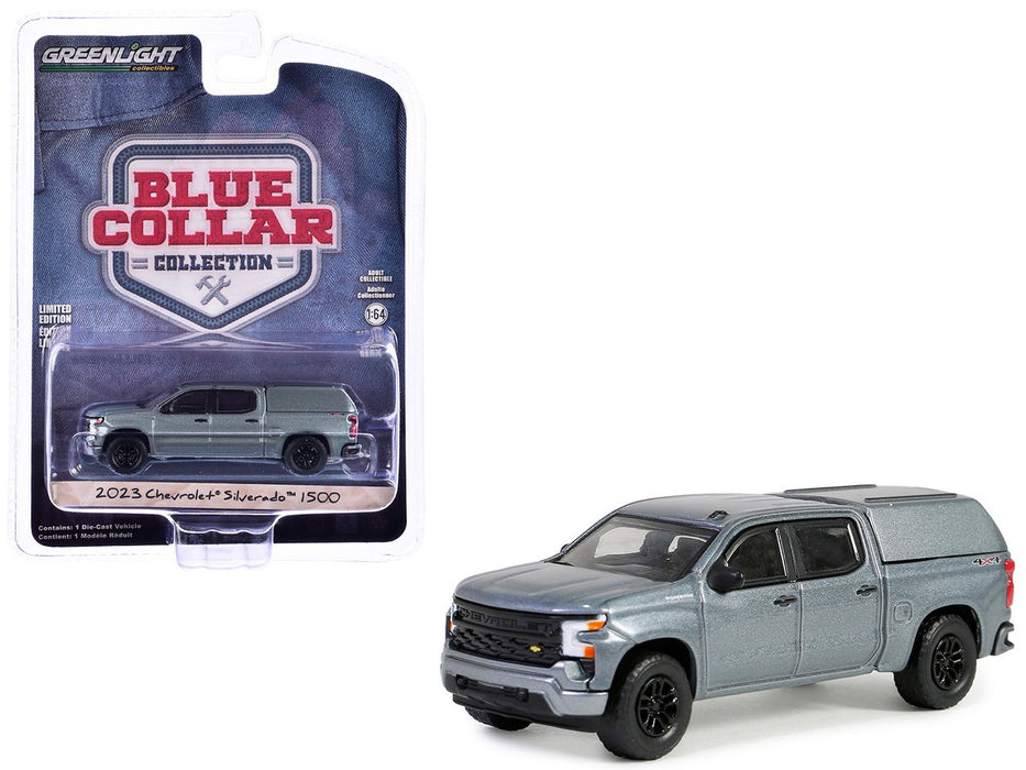 2023 Chevrolet Silverado 1500 Custom Pickup Camper - Blue Collar Collection Series 13 - 1/64 Greenlight - 35280 F