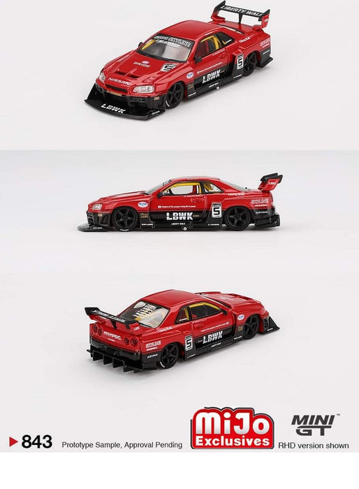 Nissan LB-ER34 Super Silhouette SKYLINE Red/Black - Mini GT - 1:64 - MGT00843 Passion Diecast