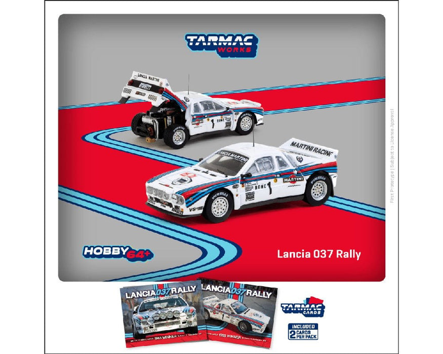 Lancia 037 Rally Rally Monte Carlo 1983 Winner Trading Cards - Tarmac Works - 1/64 - T64P-TL002-83RMC01