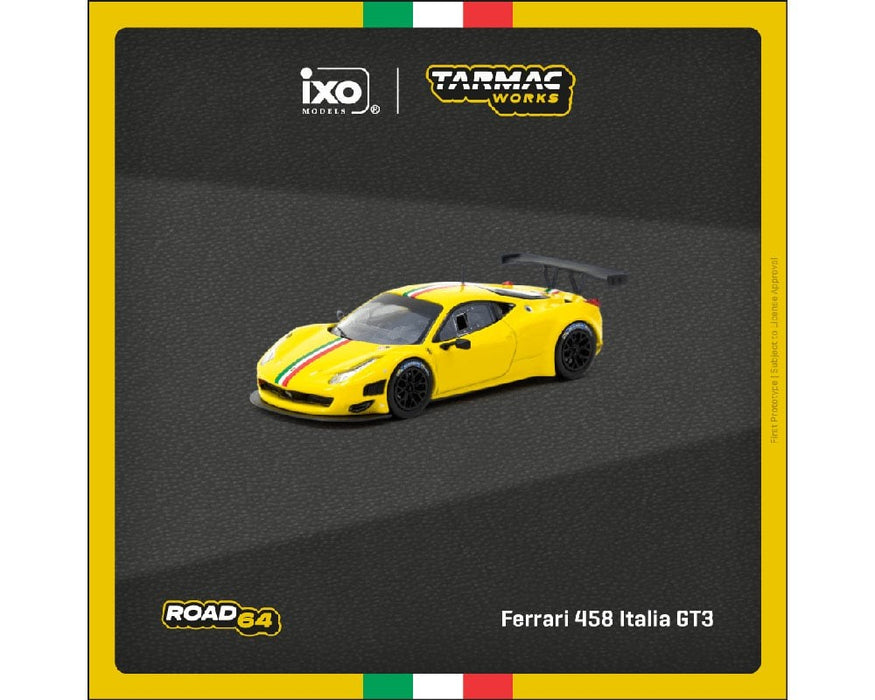 Ferrari 458 Italia GT3 - Yellow - Tarmac Works - 1/64 - T64R-073-YL