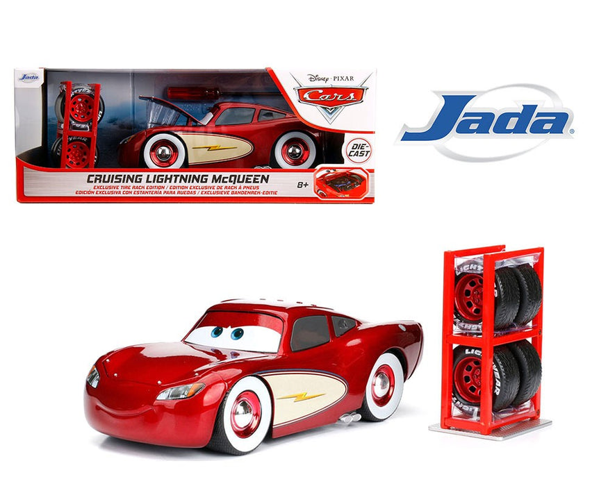 Cruising Lightning McQueen with Tire Rack - Pixar Disney Cars - Hollywood Rides - Jada - 1/24 - 98033
