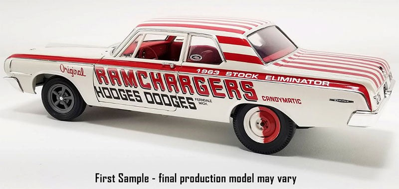 RAMCHARGERS 1964 Dodge 330 in White and Red Limited - Strictly Limited Production 504 Pieces - ACME - 1/18 - A1806900