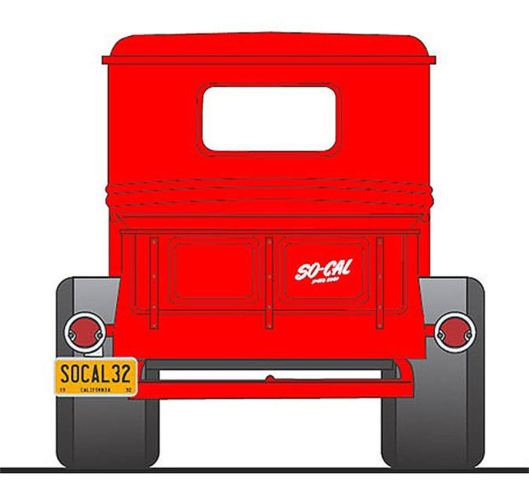 So-Cal Speed Shop - 1932 Ford Hot Rod Pickup Red and White - Estimated production 400 Pieces - ACME - 1/18 - A1804107