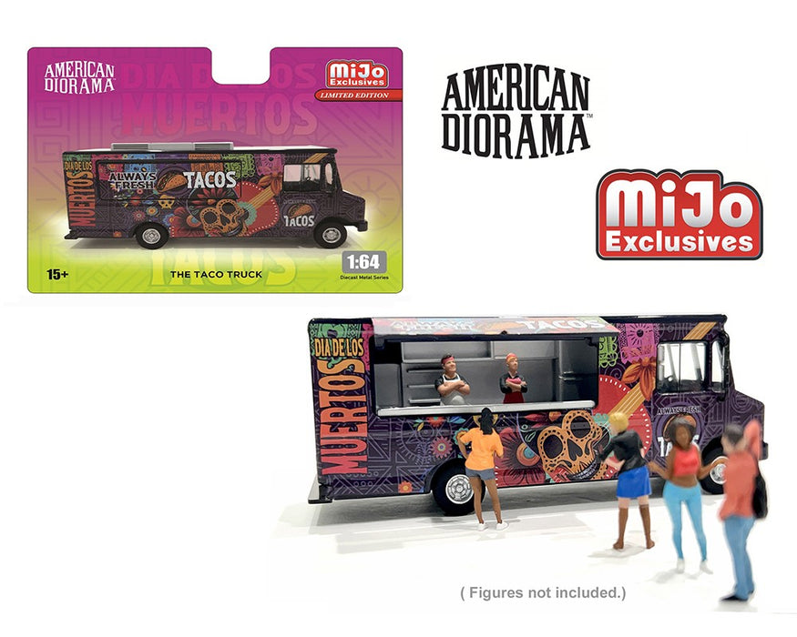 Food Truck Taco Truck DOTD - Limited Edition MiJo Exclusives - American Diorama 1/64 - AD-70100 Passion Diecast
