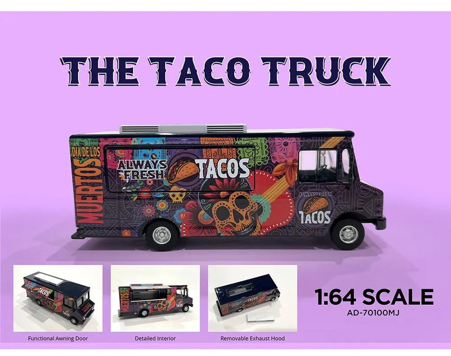 Food Truck Taco Truck DOTD - Limited Edition MiJo Exclusives - American Diorama 1/64 - AD-70100 Passion Diecast