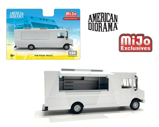 Food Truck Plain White Truck - Limited Edition MiJo Exclusives - American Diorama - 1/64 - AD-70200 Passion Diecast