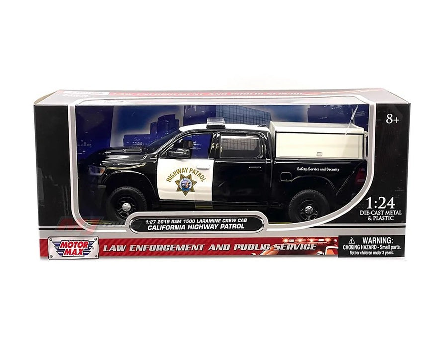 2019 RAM 1500 Laramine Crew Cab - California Highway Patrol - Black - Motormax 1-27 - 76997 - Passion Diecast 