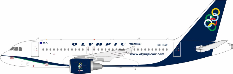 Olympic Airways Airbus A319-112 / SX-OAF / Inflight 200 / 1:200 / IF319OA0824