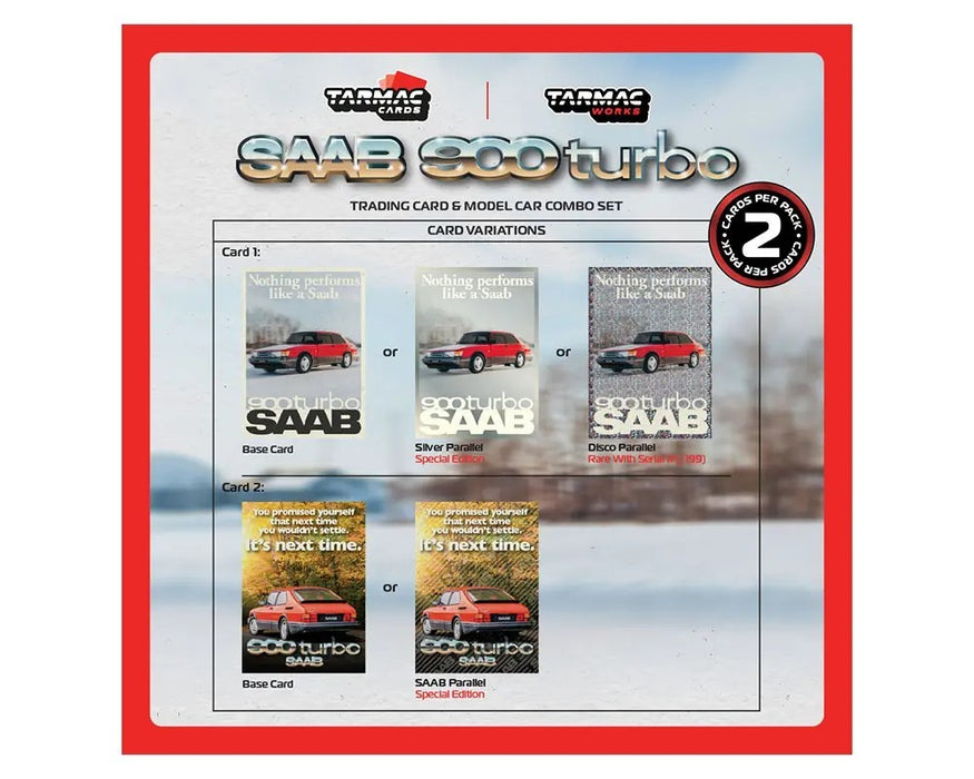 Saab 900 Turbo - Red - Tarmac Cards - Tarmac Works - 1/64 - T64G-056-RE