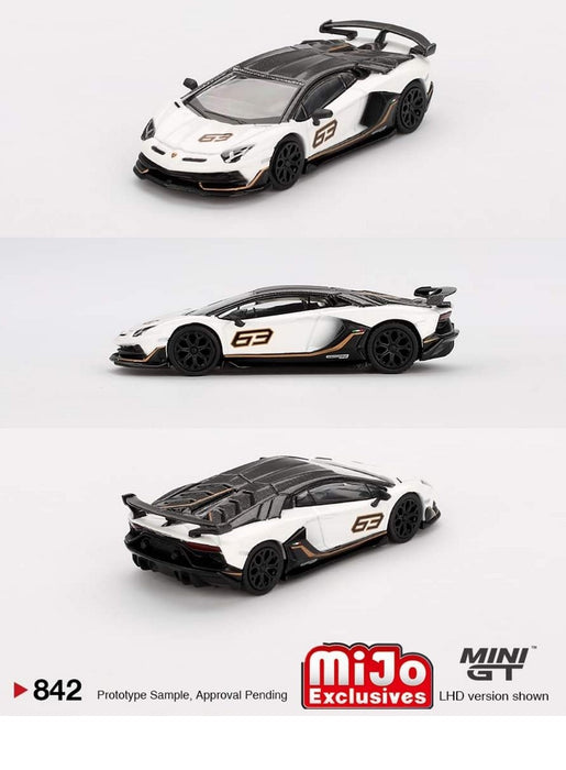 Lamborghini Aventador SVJ 63 Bianco Asopo - Mini GT - 1:64 - MGT00842 Passion Diecast