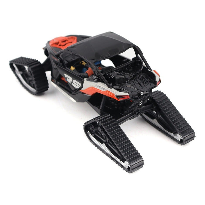 Can-Am Maverick X3 X rs Turbo RR Side-by-Side ATV with Tracks Chalk Gray and Magma Red - Diecast Master 1/32 - 60004