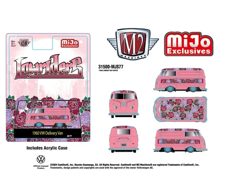 1960 Volkswagen Delivery Shor Van Lowriders Limited Edition - Metallic Pink - M2 Machine - 1:64 - 31500-MJS77