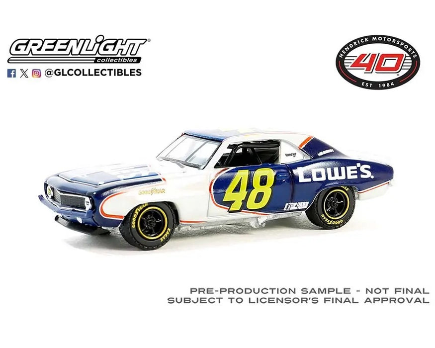 1969 Chevrolet Camaro - Jimmie Johnson / Hendrick Motorsports - California Motor Speedway - 1/64 Greenlight - 30493