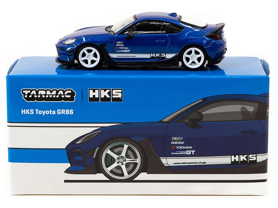 HKS Toyota GR86 - Blue Metallic - Tarmac Works - 1/64 - T64G-038-BL Passion Diecast