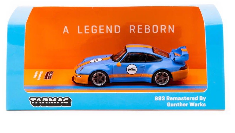 993 Remastered By Gunther Werks - Bleu / Orang - Tarmac Works - 1/64 - T64-TL054-BO Passion Diecast