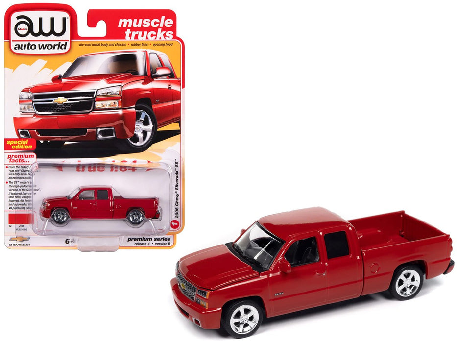 2006 Chevrolet Silverado SS Truck Extended Cab Fleetside bed - Victory Red - Auto World - 1/64 - AWSP163 B
