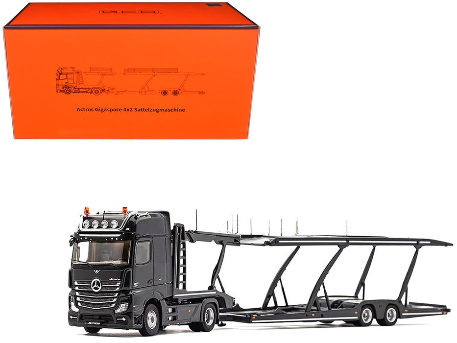 Mercedes-Benz AMG Actros Auto Transporter - Black - GCD - 1:64 - KS-069-403 Passion Diecast