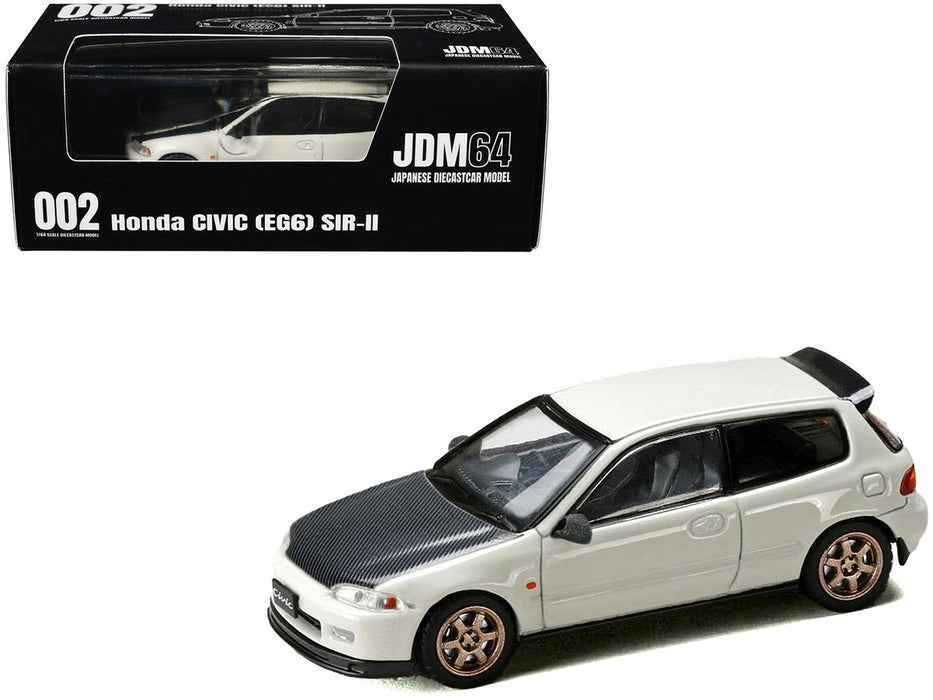 Honda Civic (EG6) SIR-II JDM Style - Frost White with Carbon Hood - Hobby Japan - 1:64 - HJDM002-7 Passion Diecast