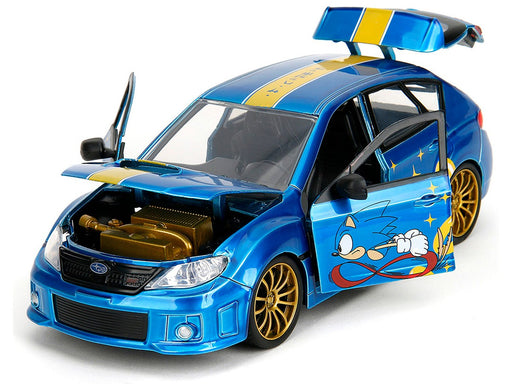 2012 Subaru Impreza WRX STI with Sonic Figure - Classic Sonic The Hedgehog - Hollywood Rides - Jada - 1/24 - 35871