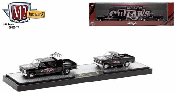 World of Outlaws 1973 GMC Sierra 3500 and 1975 GMC Sierra Grande 15 - M2 - 1/64 - 36000-77  C
