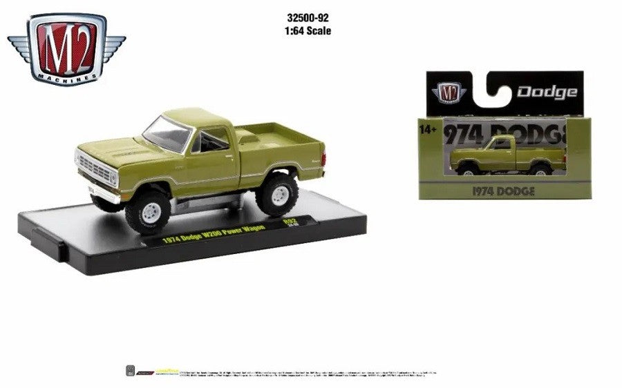 1974 Dodge W200 Power Wagon Truck - Auto-Thentics Release 92 - M2 Machine - 1:64 - 32500-92 E